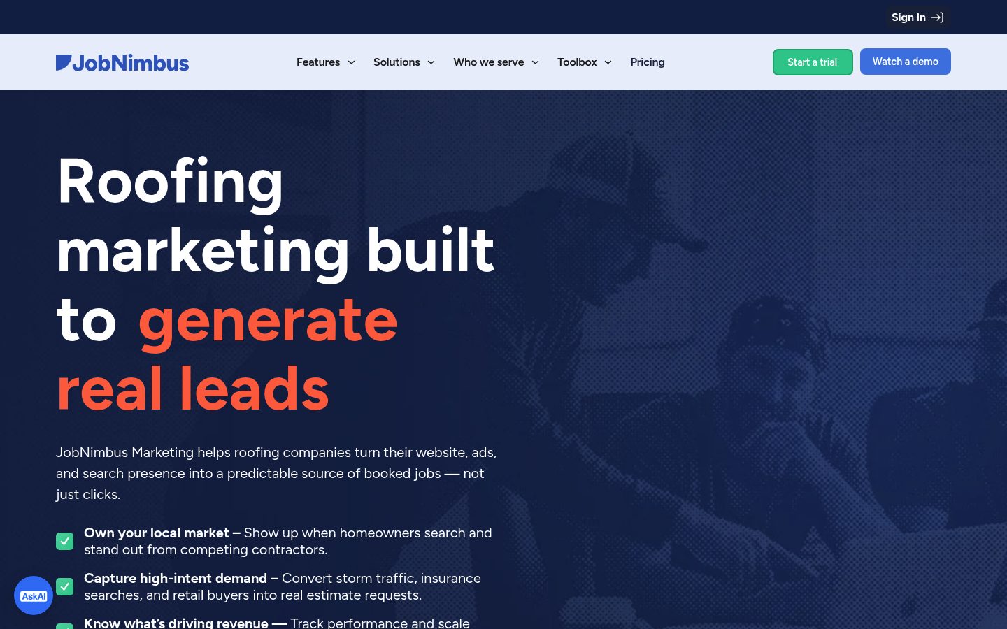 Roofer Marketers website preview