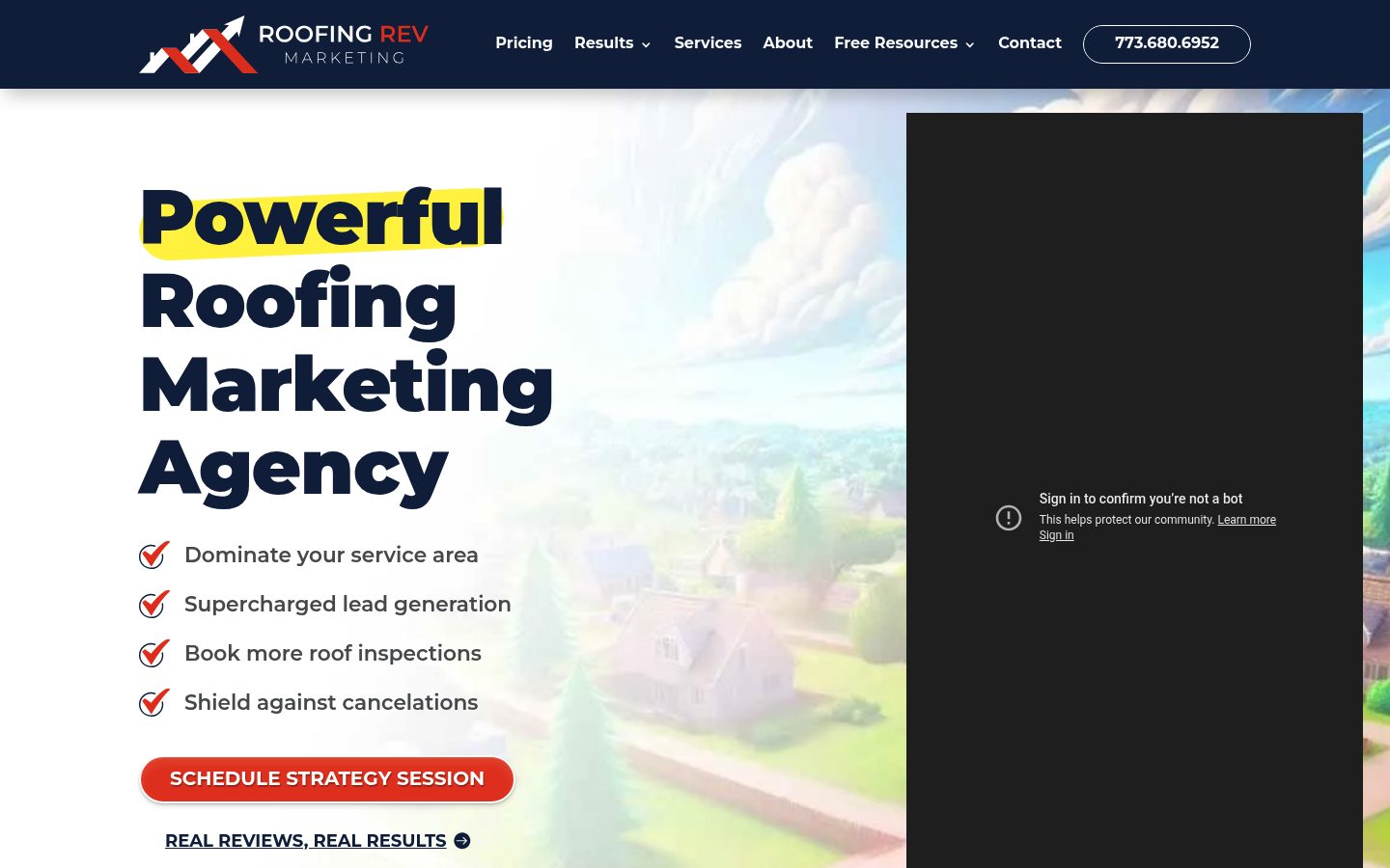 Roofing REV Marketing website preview