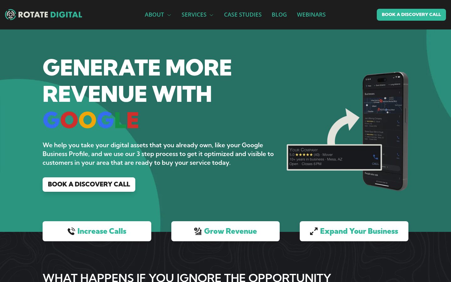 Rotate Digital website preview