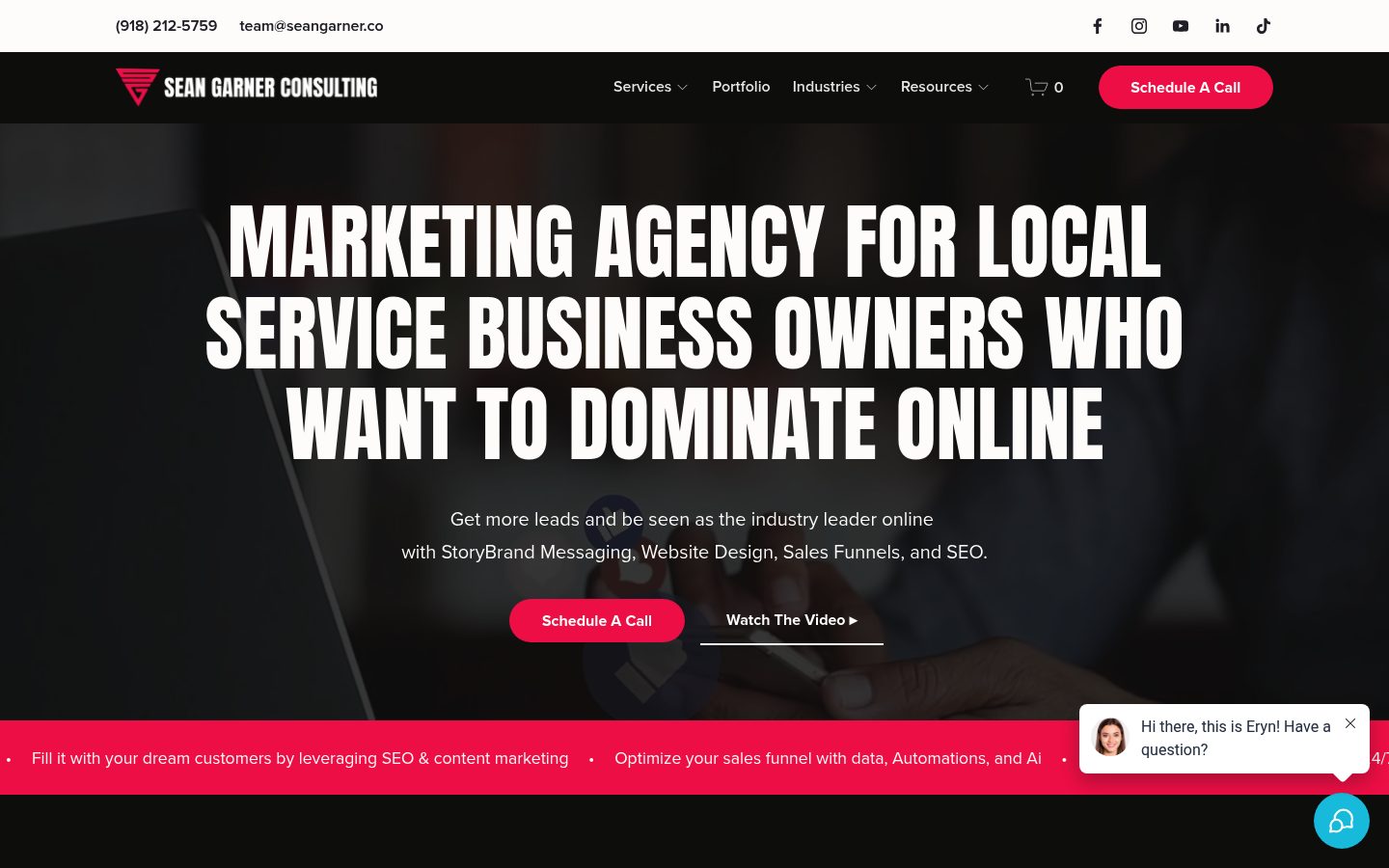 Sean Garner Consulting website preview