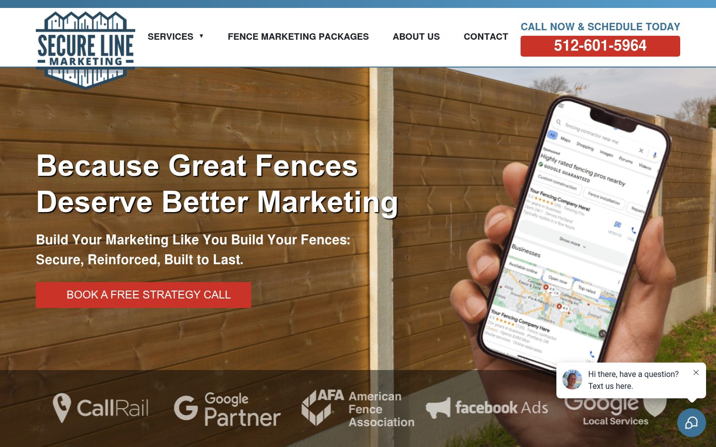Secure Line Marketing website preview