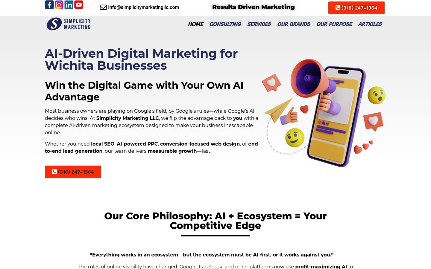 Simplicity Marketing, LLC website preview