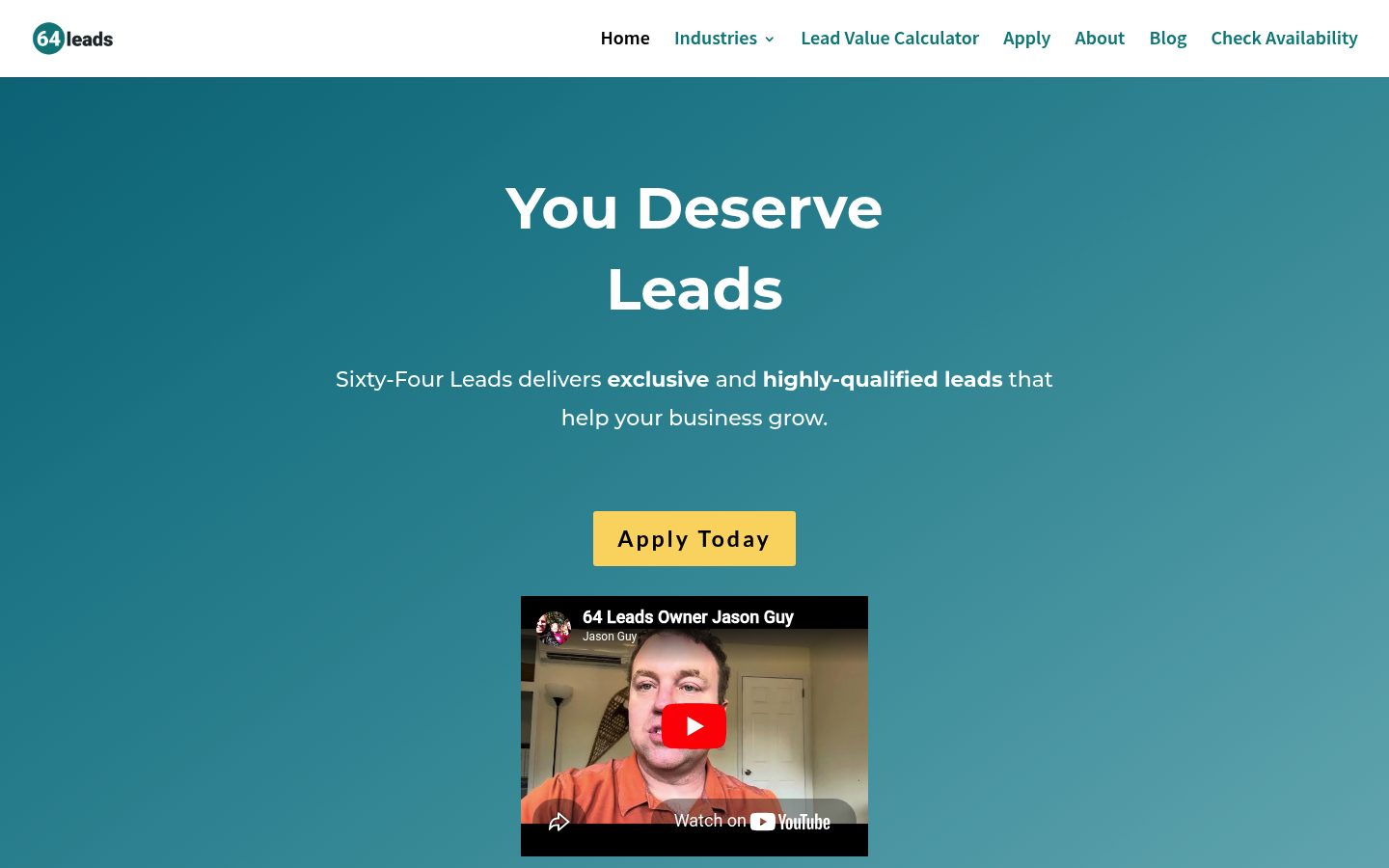 Sixty-Four Leads website preview