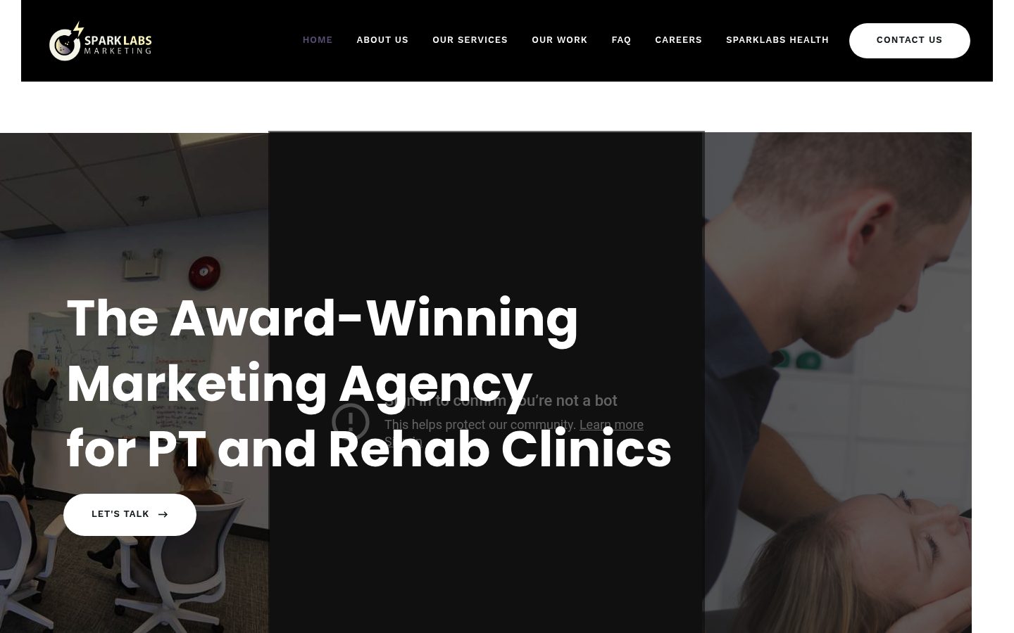 Spark Labs Marketing website preview