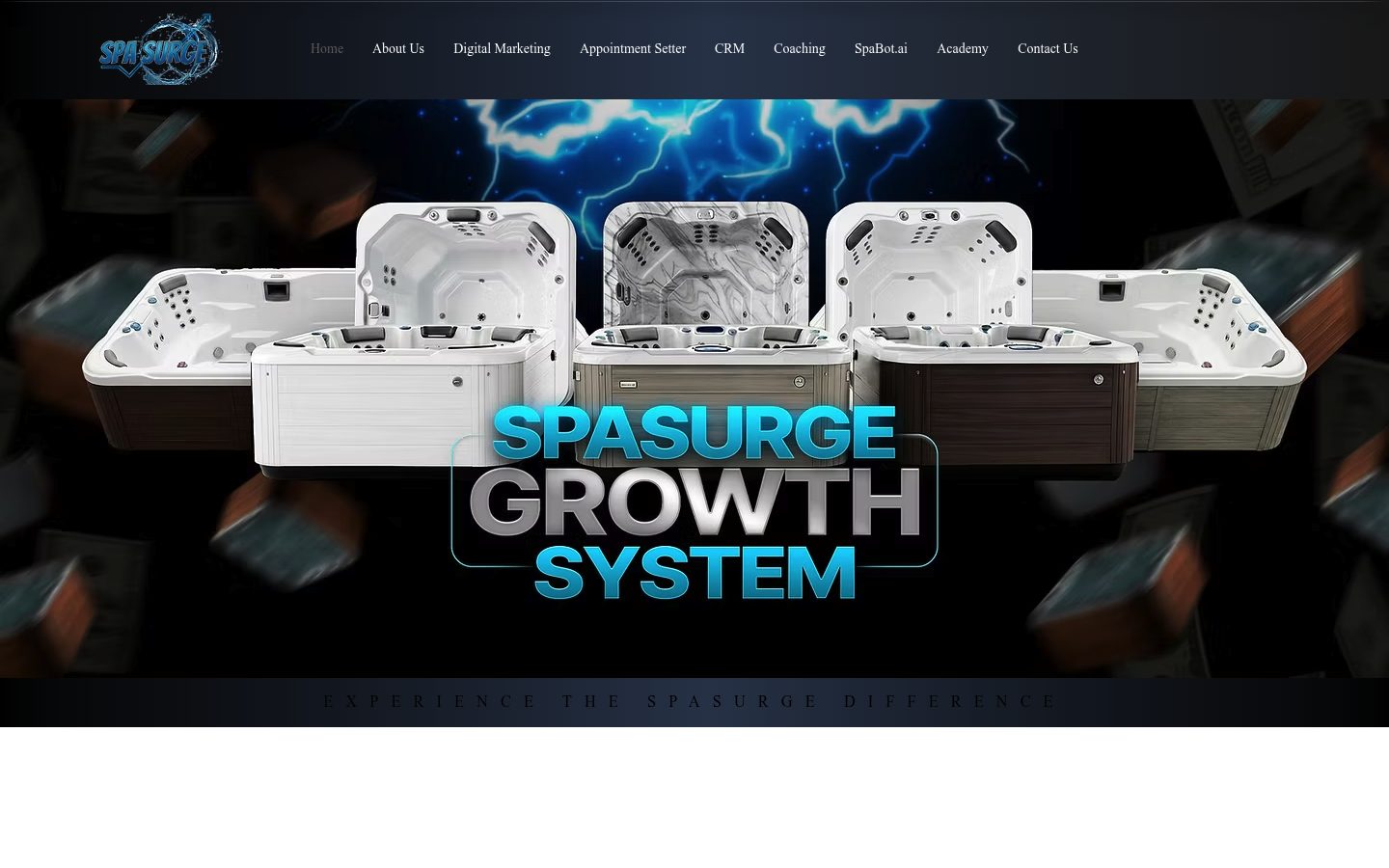 SpaSurge website preview