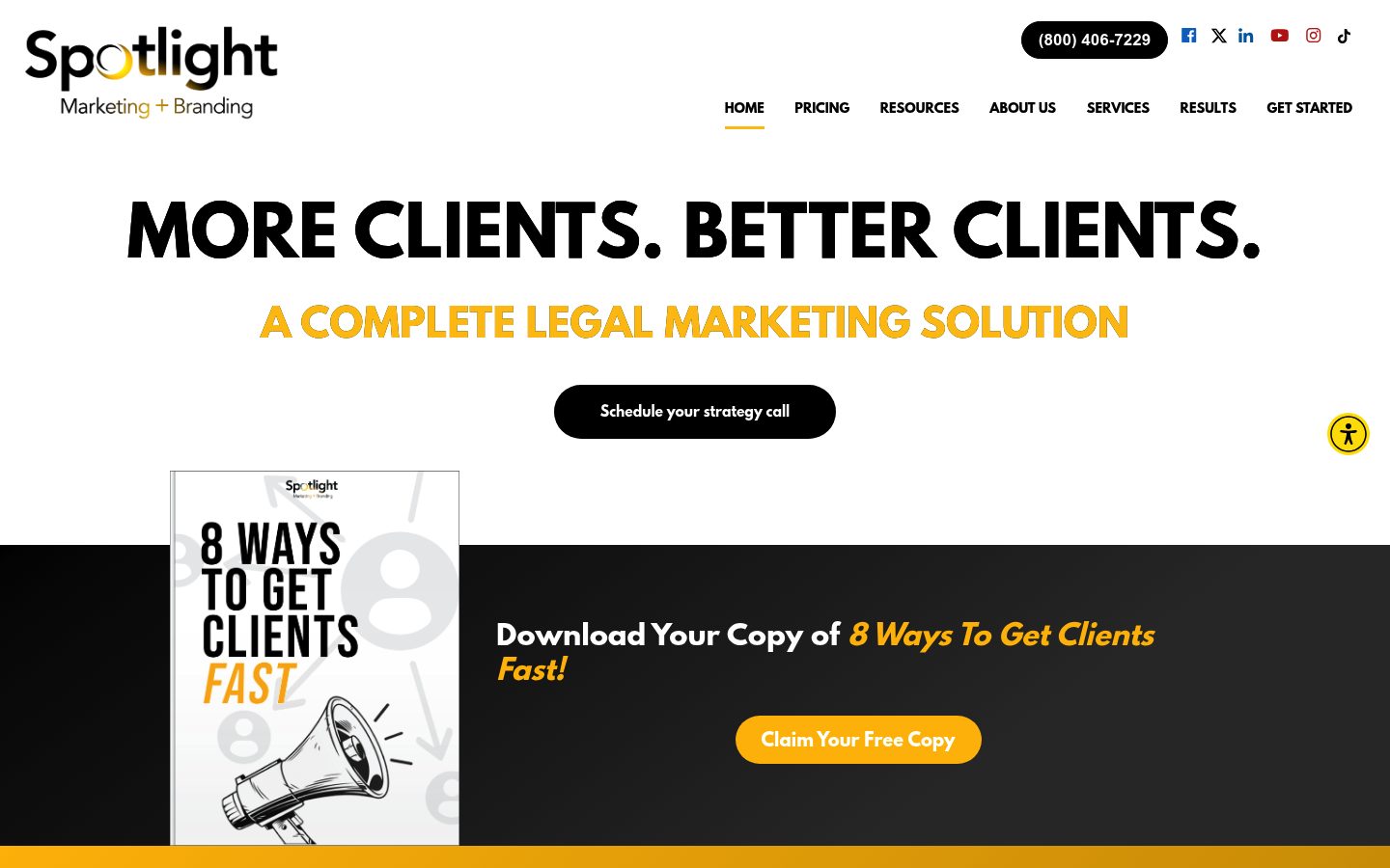 Spotlight Marketing + Branding website preview