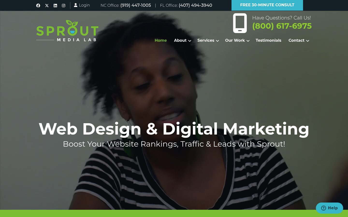 Sprout Media Lab website preview