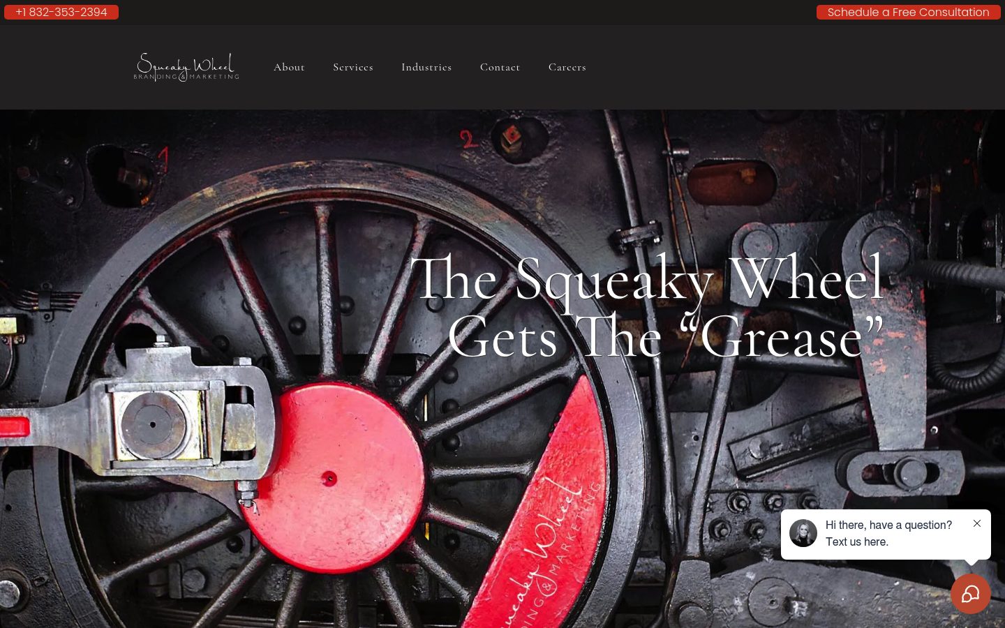 Squeaky Wheel Branding Marketing website preview