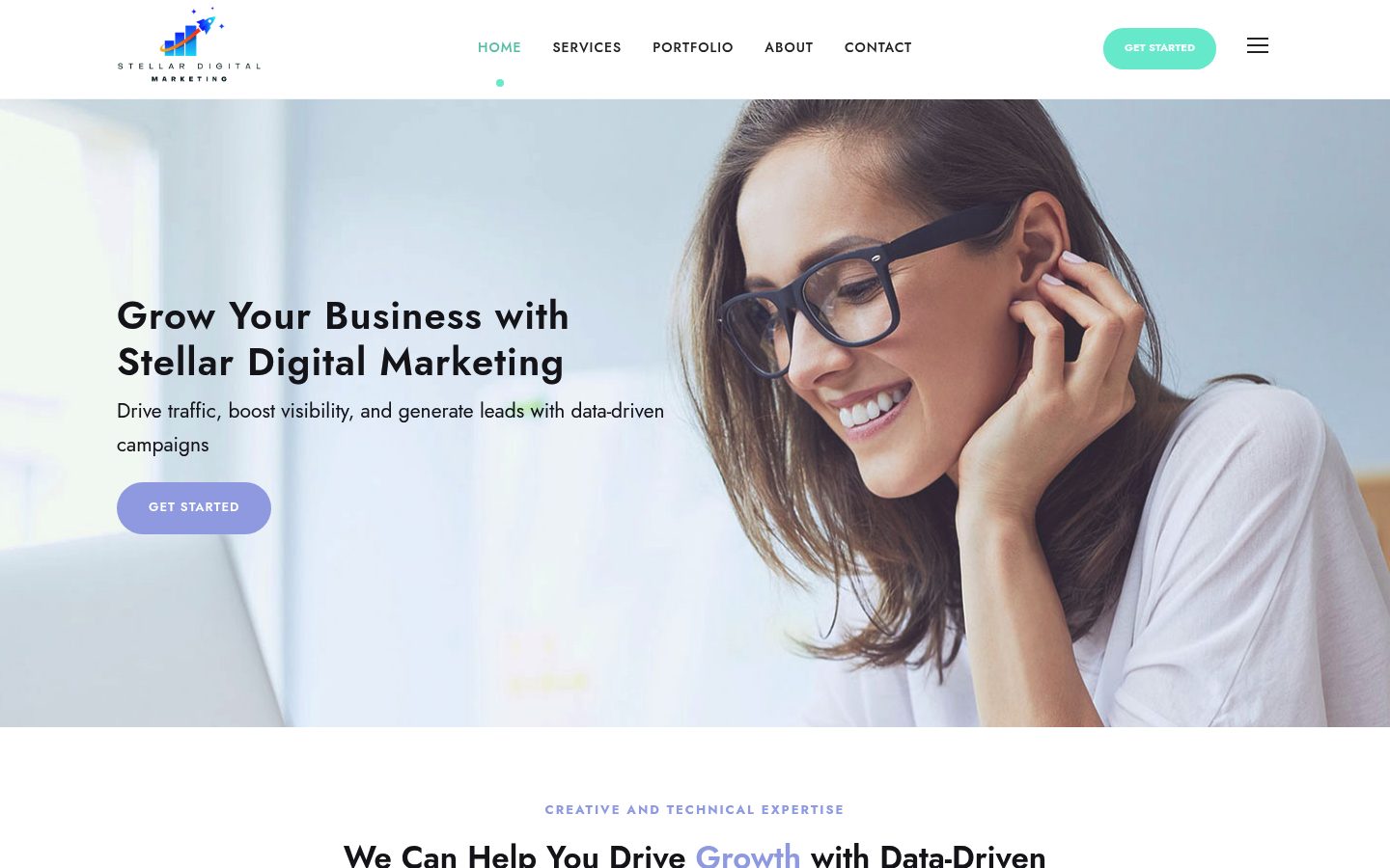 Stellar Digital Marketing website preview