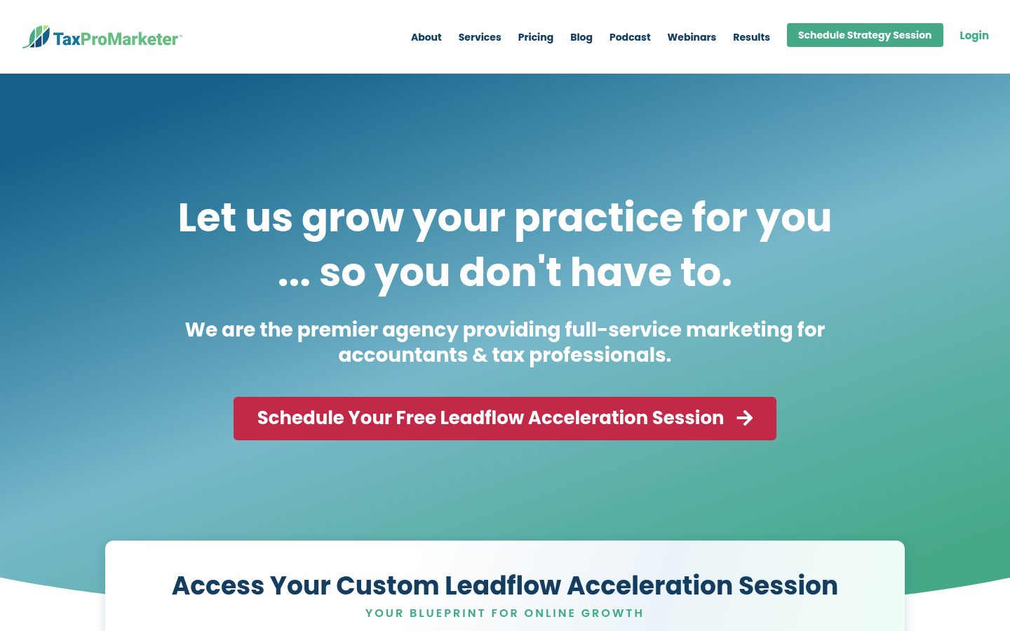 TaxProMarketer | AdvisorProMarketer website preview