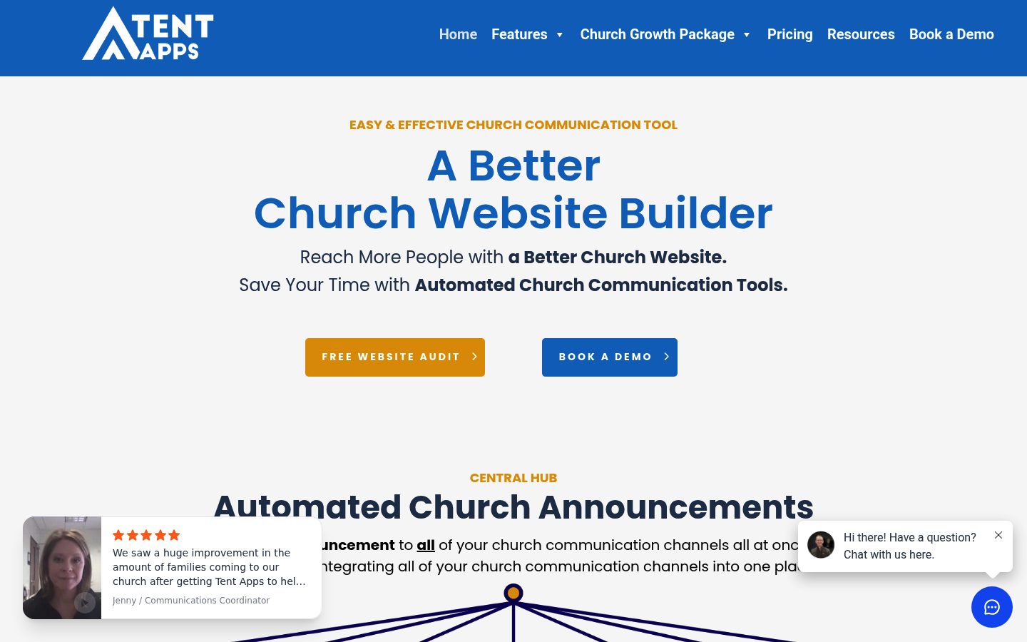 Tent Apps website preview