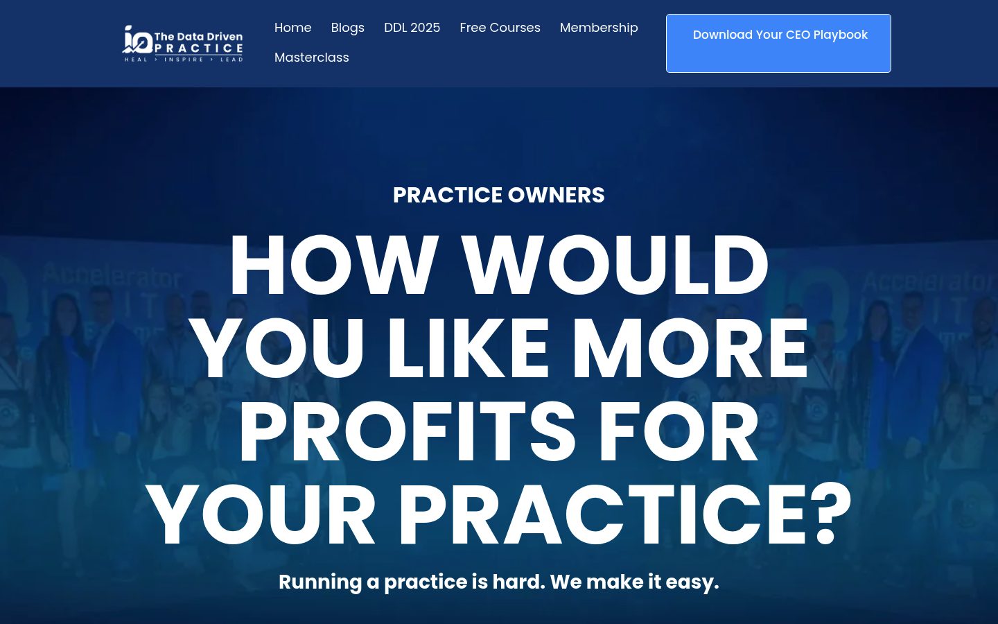 The Data Driven Practice website preview