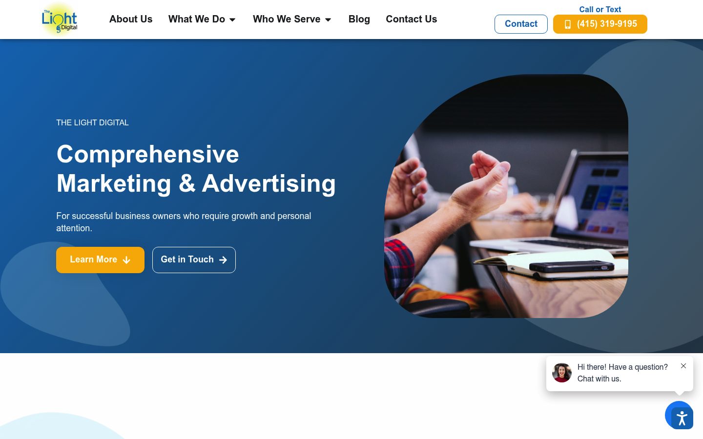 The Light Digital LLC website preview