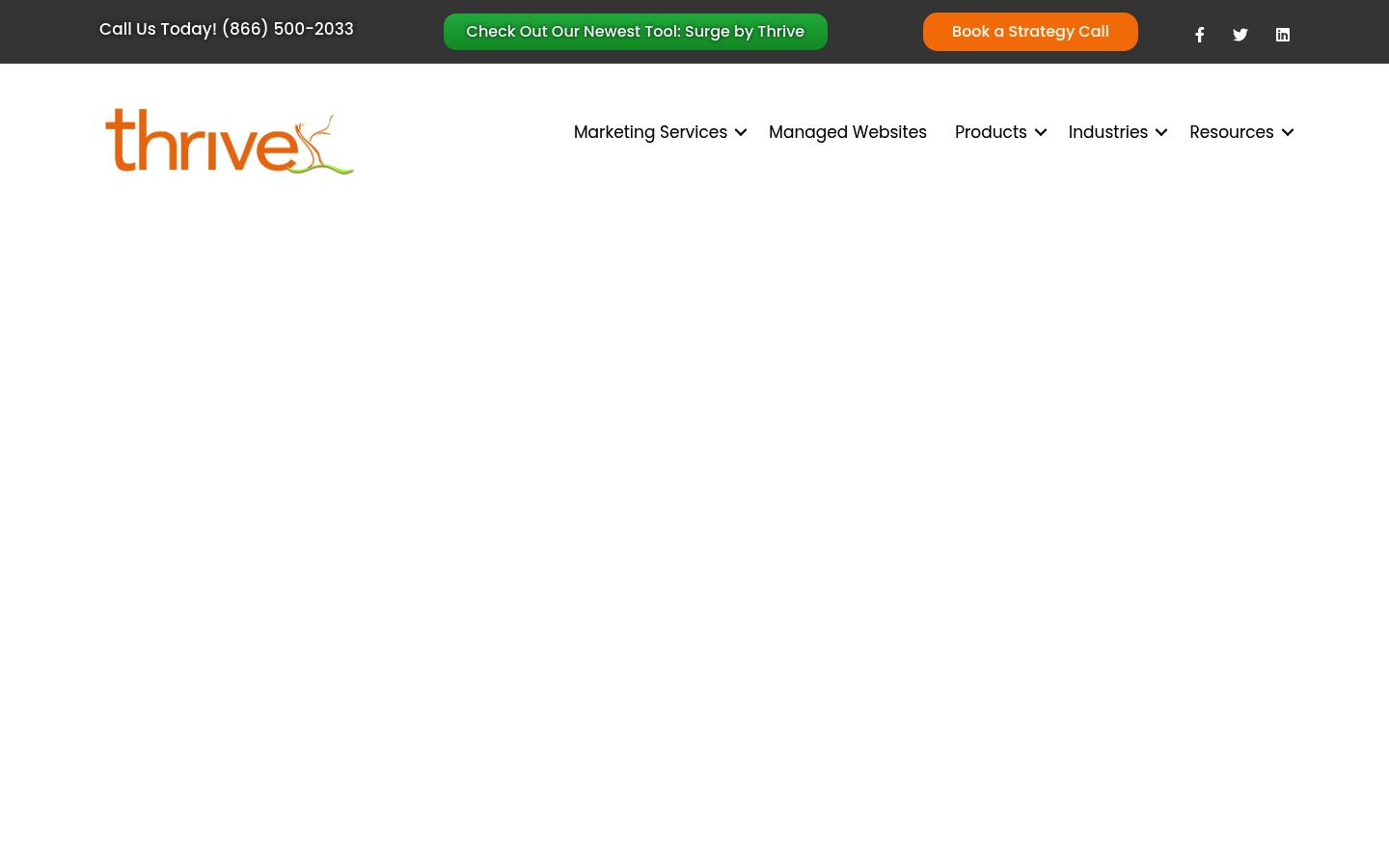 Thrive Business Marketing website preview
