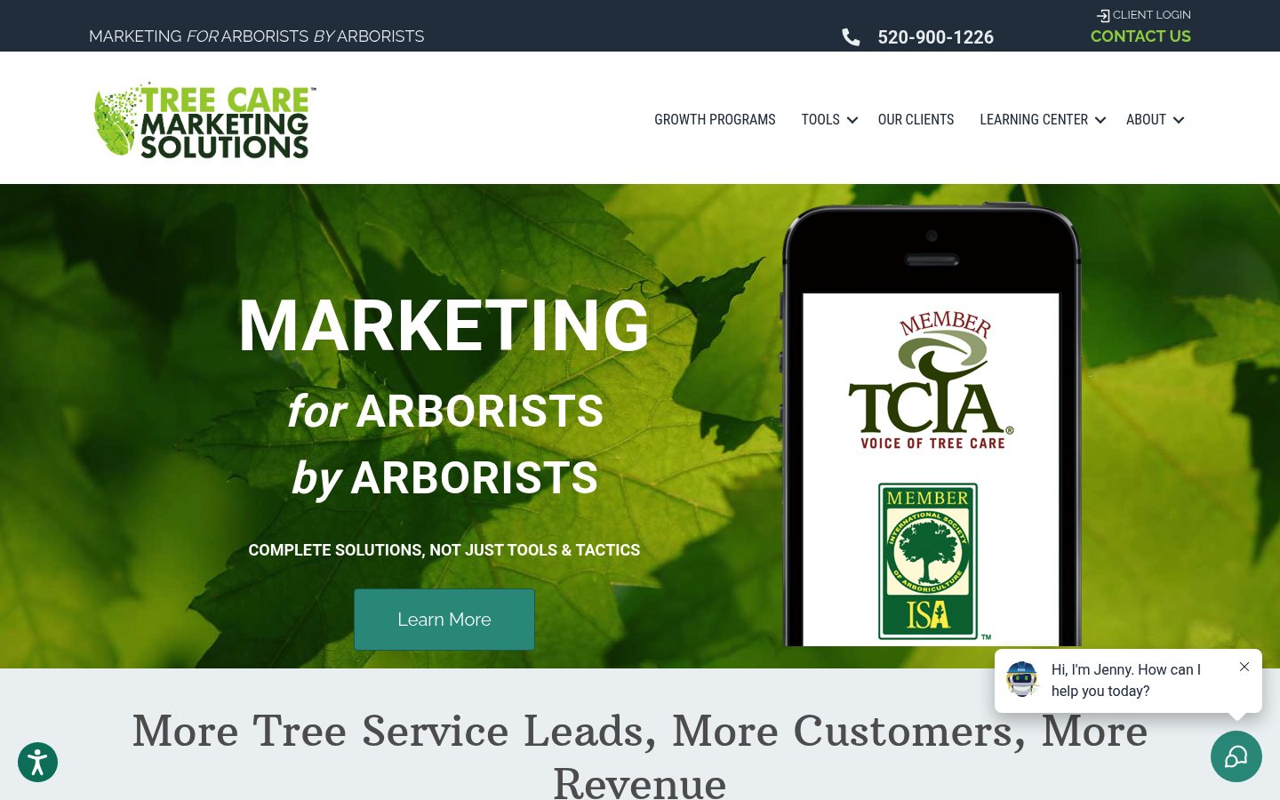 Tree Care Marketing Solutions website preview