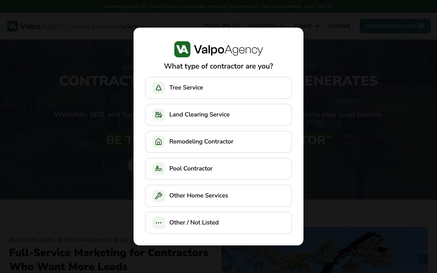 Valpo Agency website preview