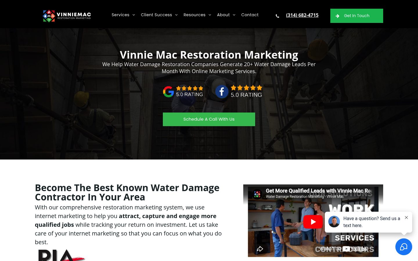 Vinnie Mac Restoration Marketing website preview