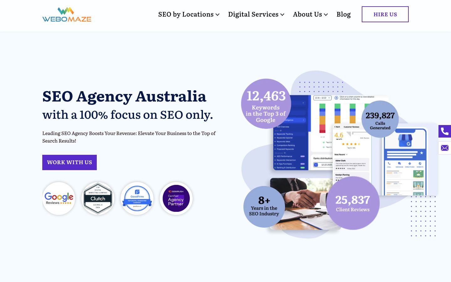 Webomaze website preview