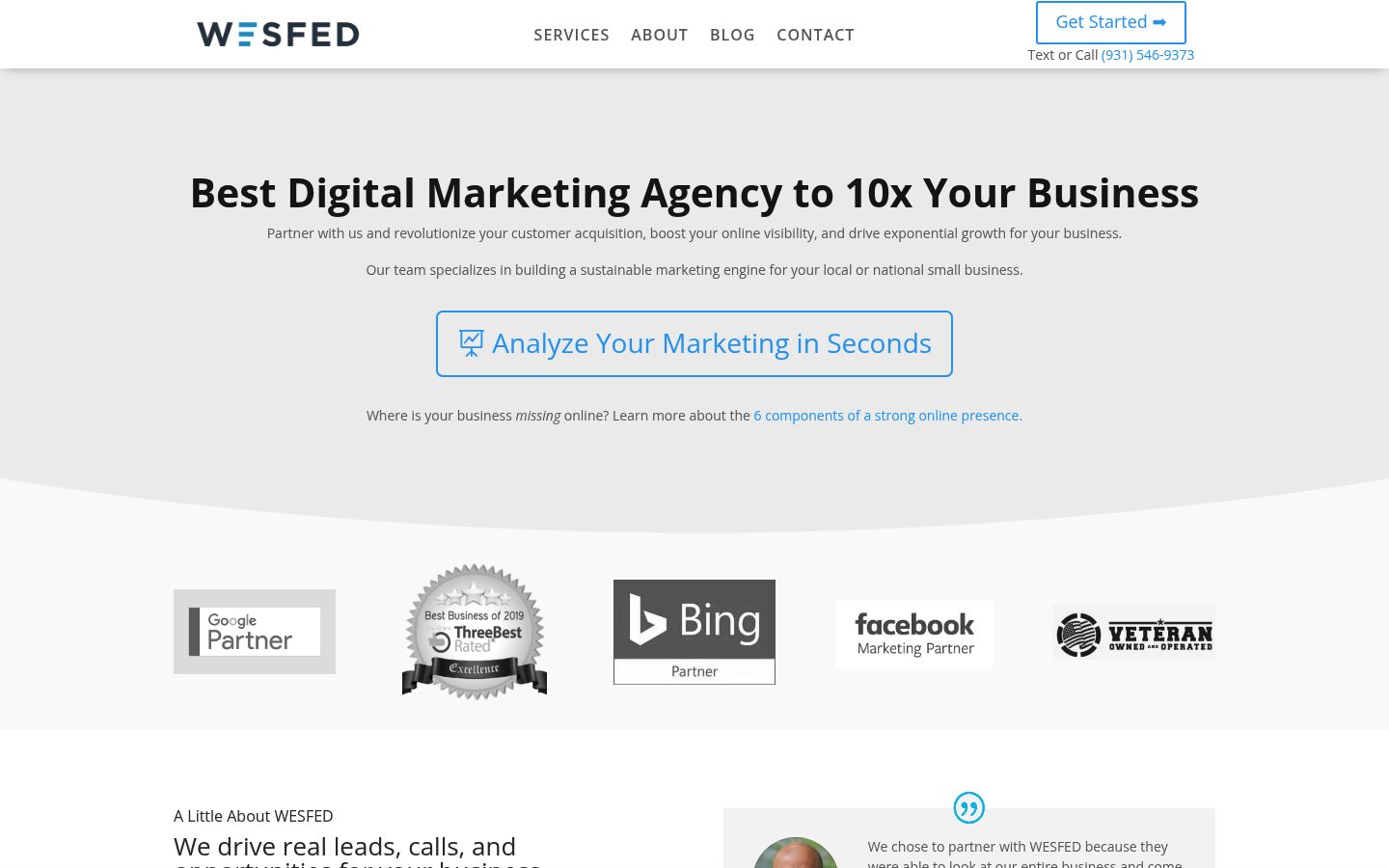 WesFed website preview