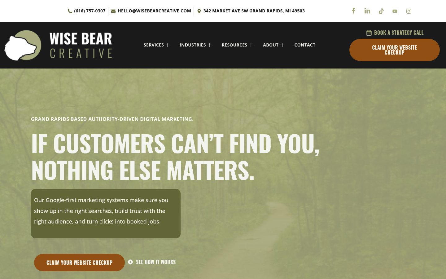 Wise Bear Creative website preview
